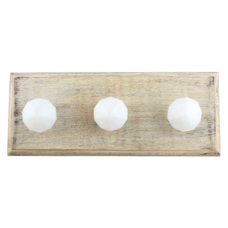 Milky Glass Top Wooden Hooks